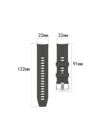 Ремешок 22 мм для Huawei Watch GT 2 (корпус 46 мм) силиконовый быстросъемный Черный