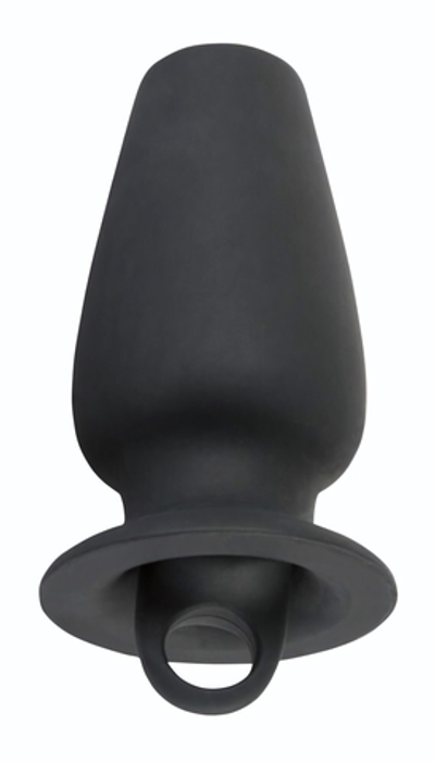 Пробка-туннель с заглушкой Lust Tunnel Plug with Stopper (Цвет: черный)