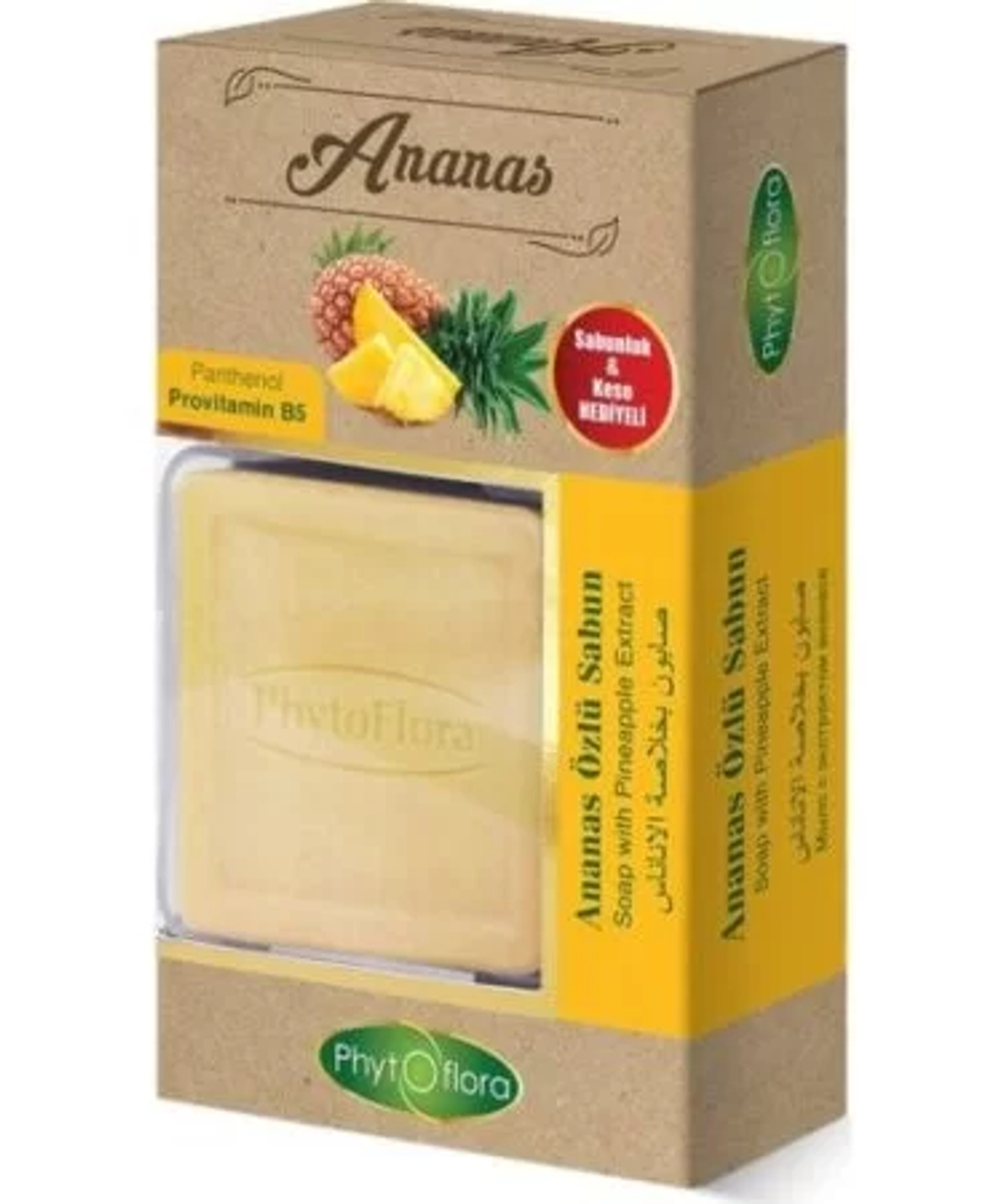 Мыло с экстрактом ананаса с тур. мочалкой, PhytOflora, 125гр