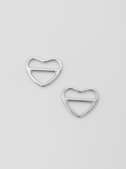 Регулятор для бюстгальтера сердечко серебро 0,8 см, 1 см