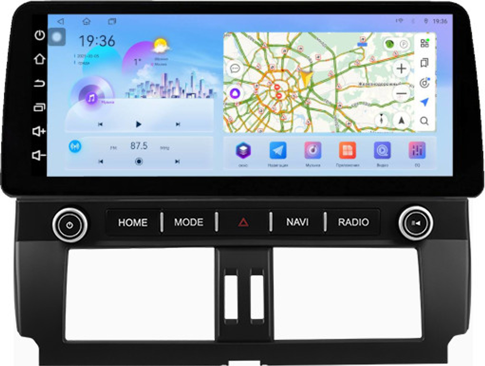 Магнитола для Toyota Land Cruiser Prado 150 2013-2017 (рамка LUX) - FarCar монитор 12.3" 2K QLED на Android 14, TS10, CarPlay, 4G SIM-слот