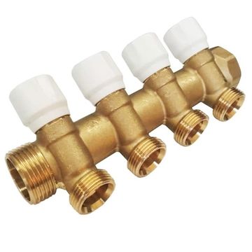 Коллектор TECE 1"х3/4" «EK евроконус» на 4 контура с запорными вентилями 8730040