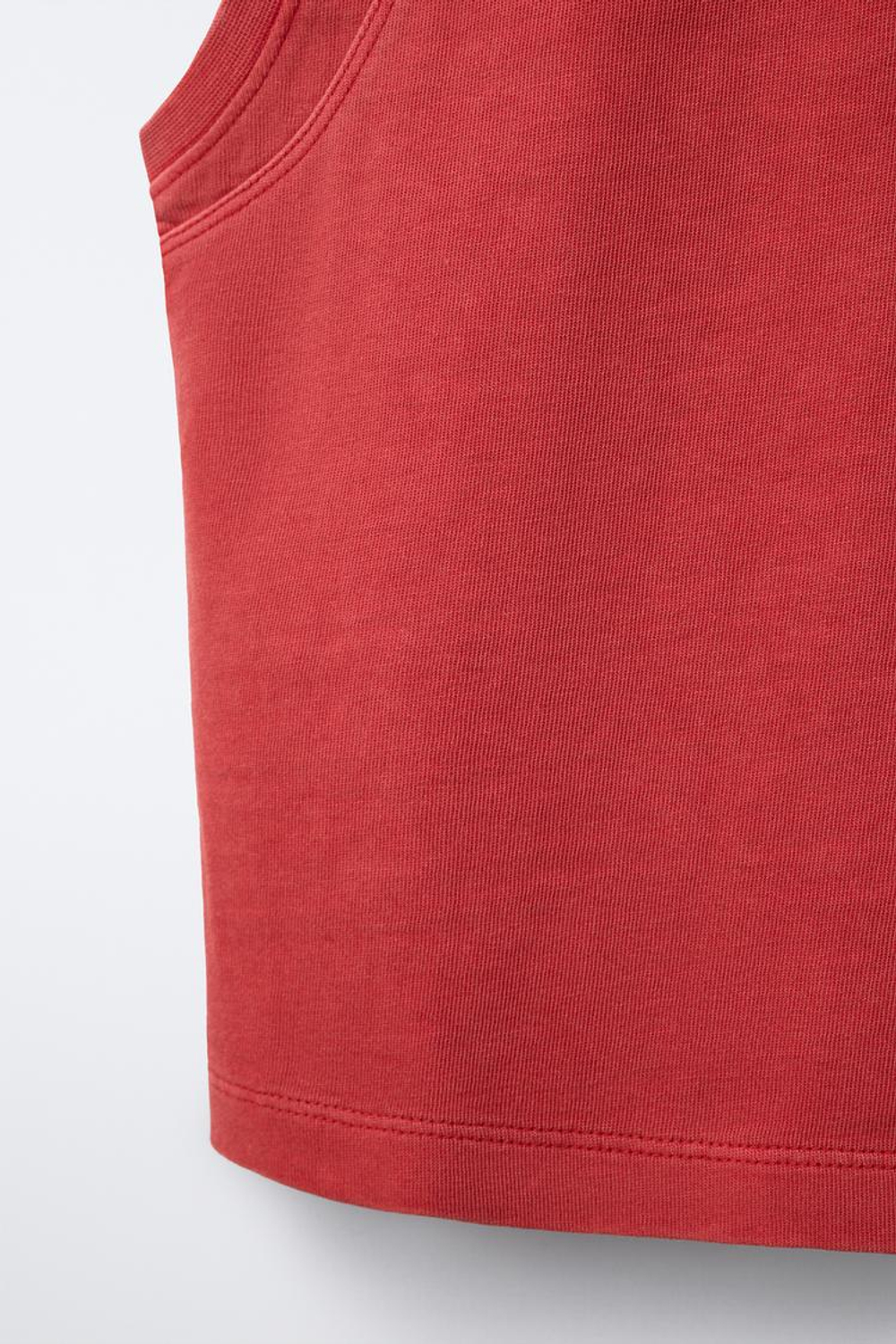 ZARA ОДНОТОННАЯ ФУТБОЛКА БЕЗ РУКАВОВ, КРАСНЫЙ