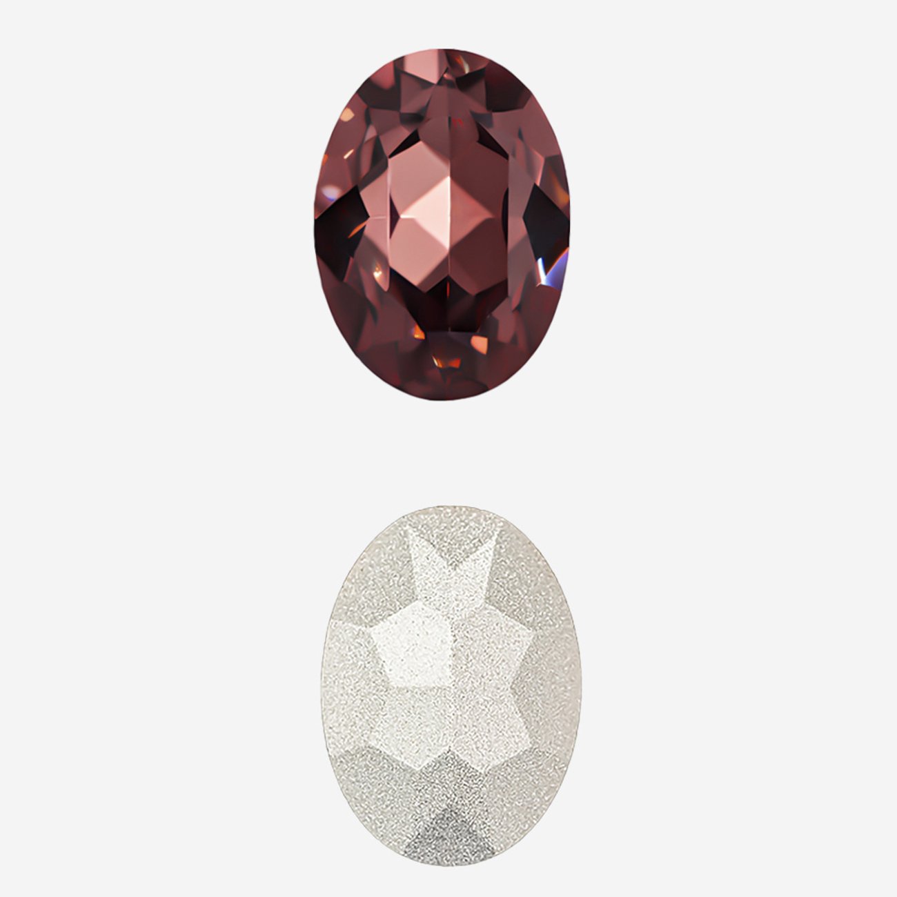 Кристалл Овал (Oval Fancy Stone), оттенок "Бургунди"/"Burgundy", 14*10мм