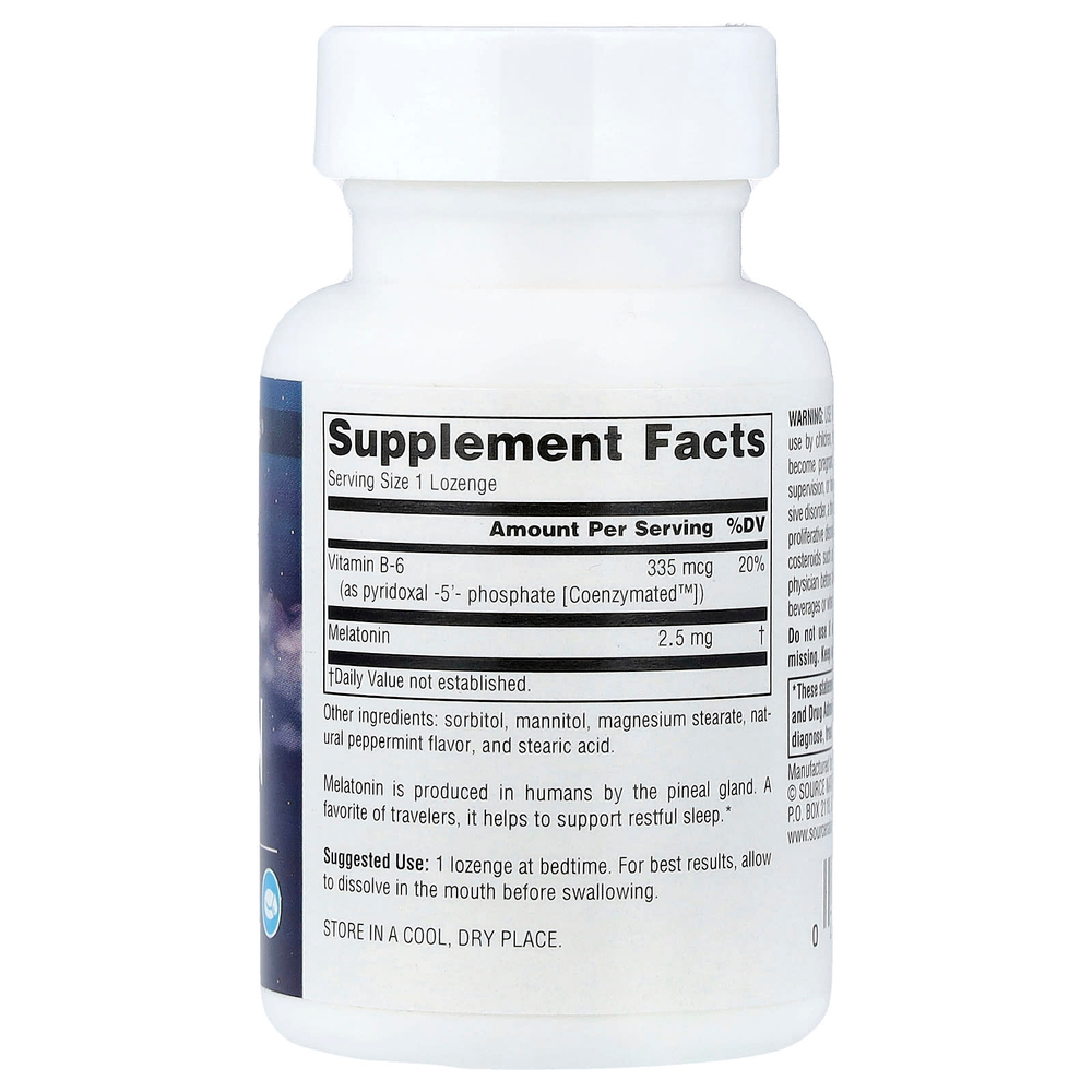 Source Naturals, Sleep Science®, мелатонин, перечная мята, 60 пастилок