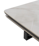 Стол М-City DISAUR Шерл 200 Оникс (Crystal Onix Bianco), керамика, Черный каркас