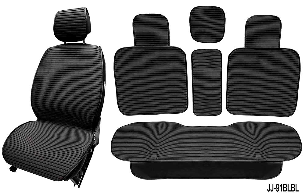 Накидки сидений ПОЛНЫЙ Coolpart MAXIMAL (к-т9пр) - JJ-91-BLBL - Ткань черный/черный