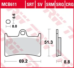 Колодки тормозные дисковые TRW MCB611