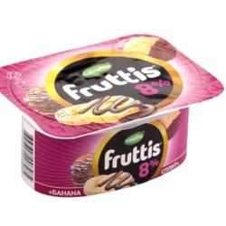Йогурт Fruttis Вишневый Банан сплит/Пинаколада 8% 115 гр
