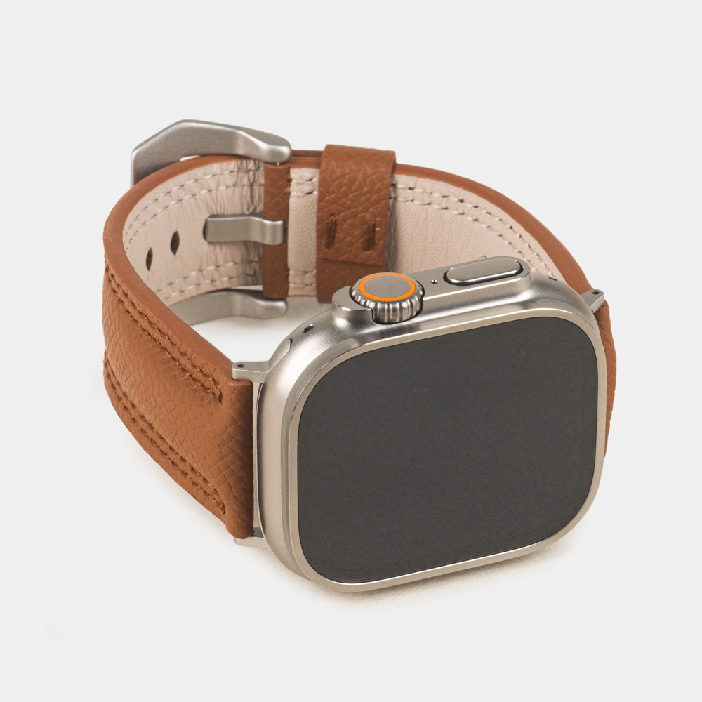 Ремешок для Apple Watch Ultra 49mm из кожи Saffiano, цвета карамель