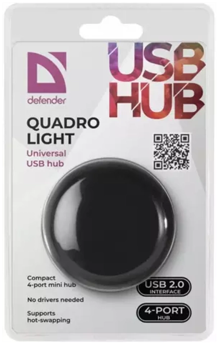 Хаб DEFENDER Quadro Light, USB 2.0, 4 порта