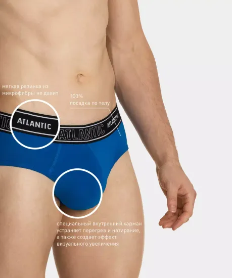 Мужские трусы слипы спорт Magic Pocket Atlantic MP-1569, голубые