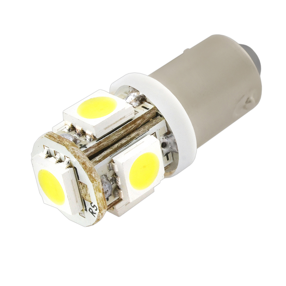 Лампа светодиодная 12V 4W металлический цоколь белый 5 SMD BA9s 2 шт. Skyway