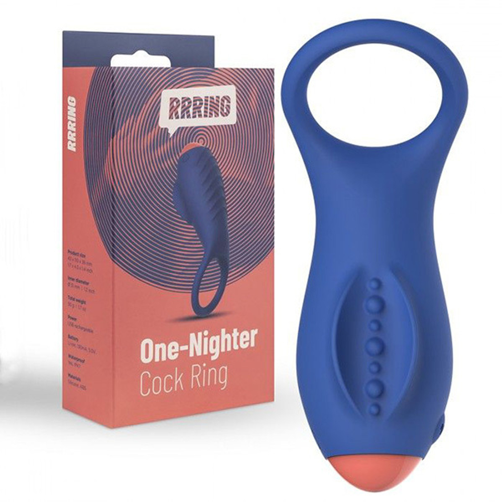 Синее эрекционное виброкольцо 3,1см Feelz Toys Rrring One Nighter Cock Ring