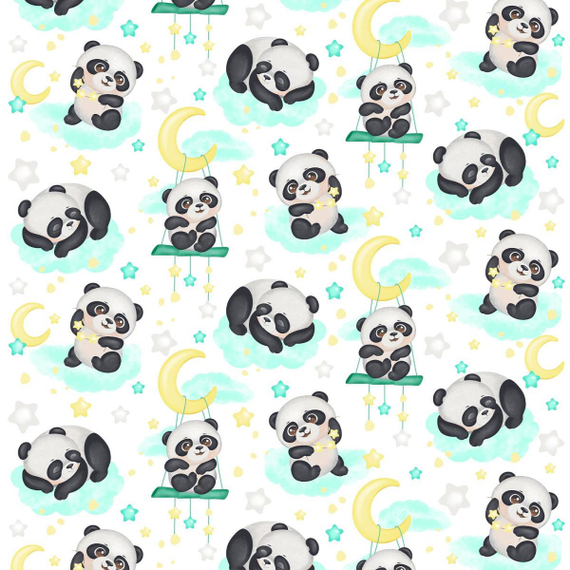 Перкаль &quot;Детство-Панда Лёлик&quot; | ш.150 см | 105 г/м² | хлопок-100%
