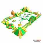 Коммерческий надувной аквапарк «Весёлые острова» высокими горками 27,5×20×5 м