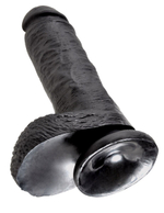 Чёрный фаллоимитатор 8" Cock with Balls - 21,3 см.