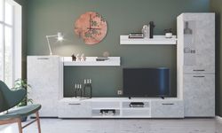 Гостиная 34 "Асти" (белый/камень светлый)