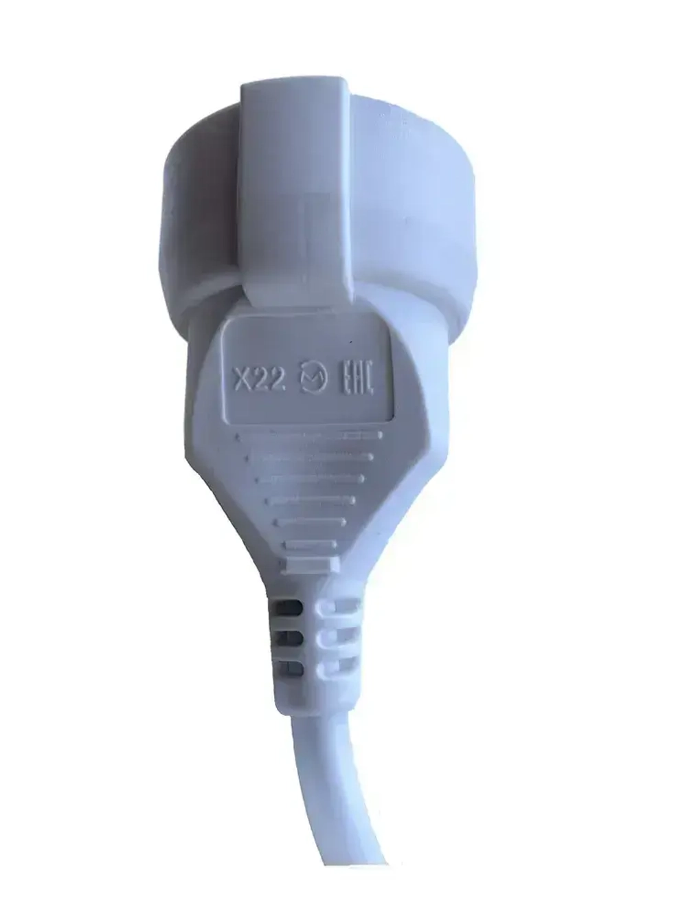 Удлинитель сетевой 0.5м с заземлением с одной розеткой IP22 16А ПВС ГОСТ 3х1,5 удлинитель бытовой, белый