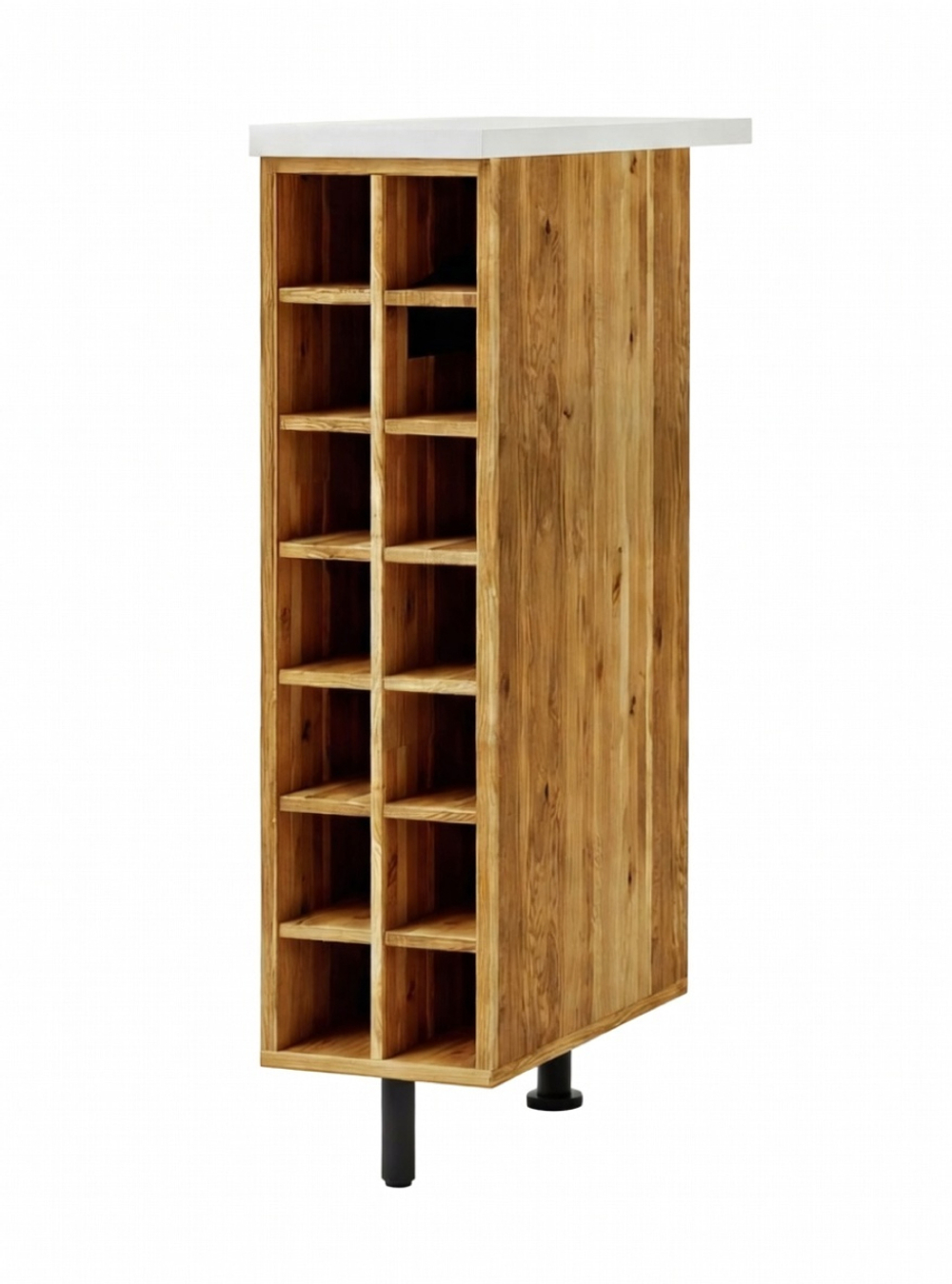Кухонный напольный модуль для бутылок 20х60х85, Валенсия, со столешницей, винный шкаф на ножках, массив дуба, Dipriz