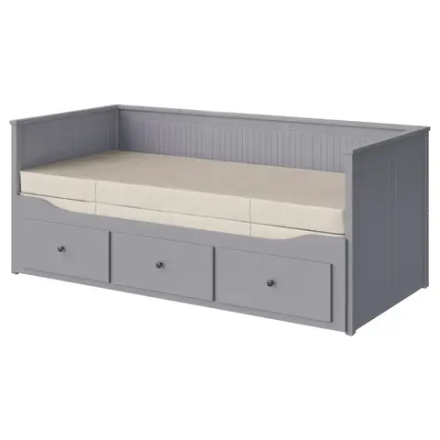 Кушетка с 3 ящиками - IKEA HEMNES/ХЕМНЭС ИКЕА, 83х209х89 см, серый