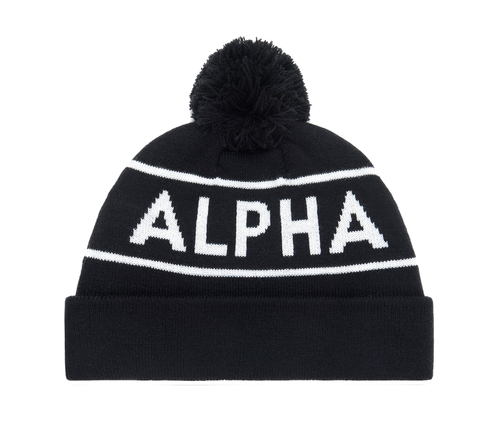 Шапка Alpha Industries Essential Pom Beanie Черная