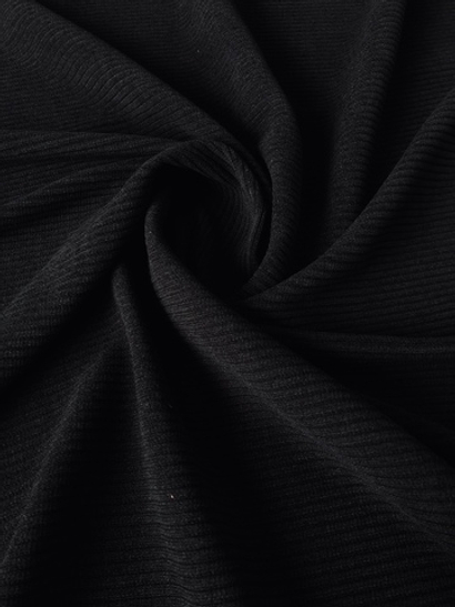 Трикотаж лапша, черный, вискоза FLORA