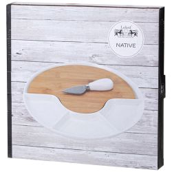 МЕНАЖНИЦА LEFARD "NATIVE" 4 СЕКЦИИ 27*27*2 СМ, НОЖ МЕТАЛЛ. ДЛЯ СЫРА (КОР=16ШТ.)