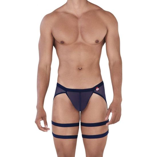Мужские трусы тонги темно-синие Pikante REBEL THONG GARTER BELT 034508