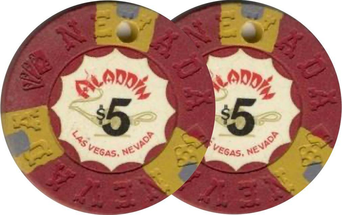 Aladdin Casino $5 Canceled Chip