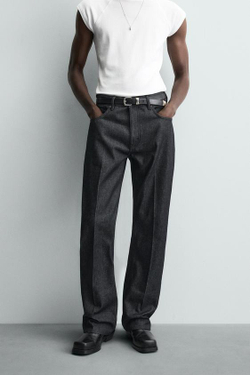 ZARA ДЖИНСЫ STRAIGHT FIT BOOTCUT, СИНИЙ