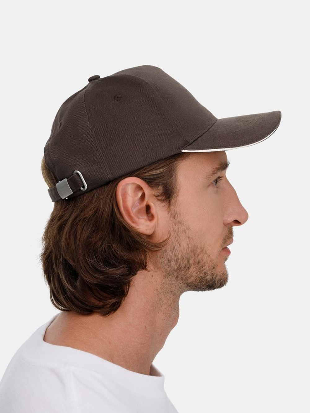 Бейсболка Long Beach, коричневая с бежевым