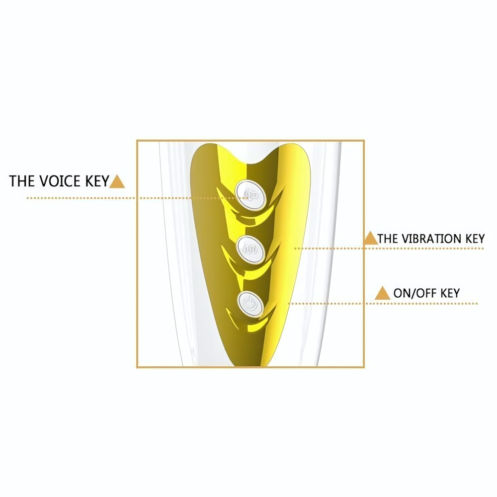 Мега-мастурбатор вагина Sally с вибрацией и голосом (Цвет: белый с золотым)