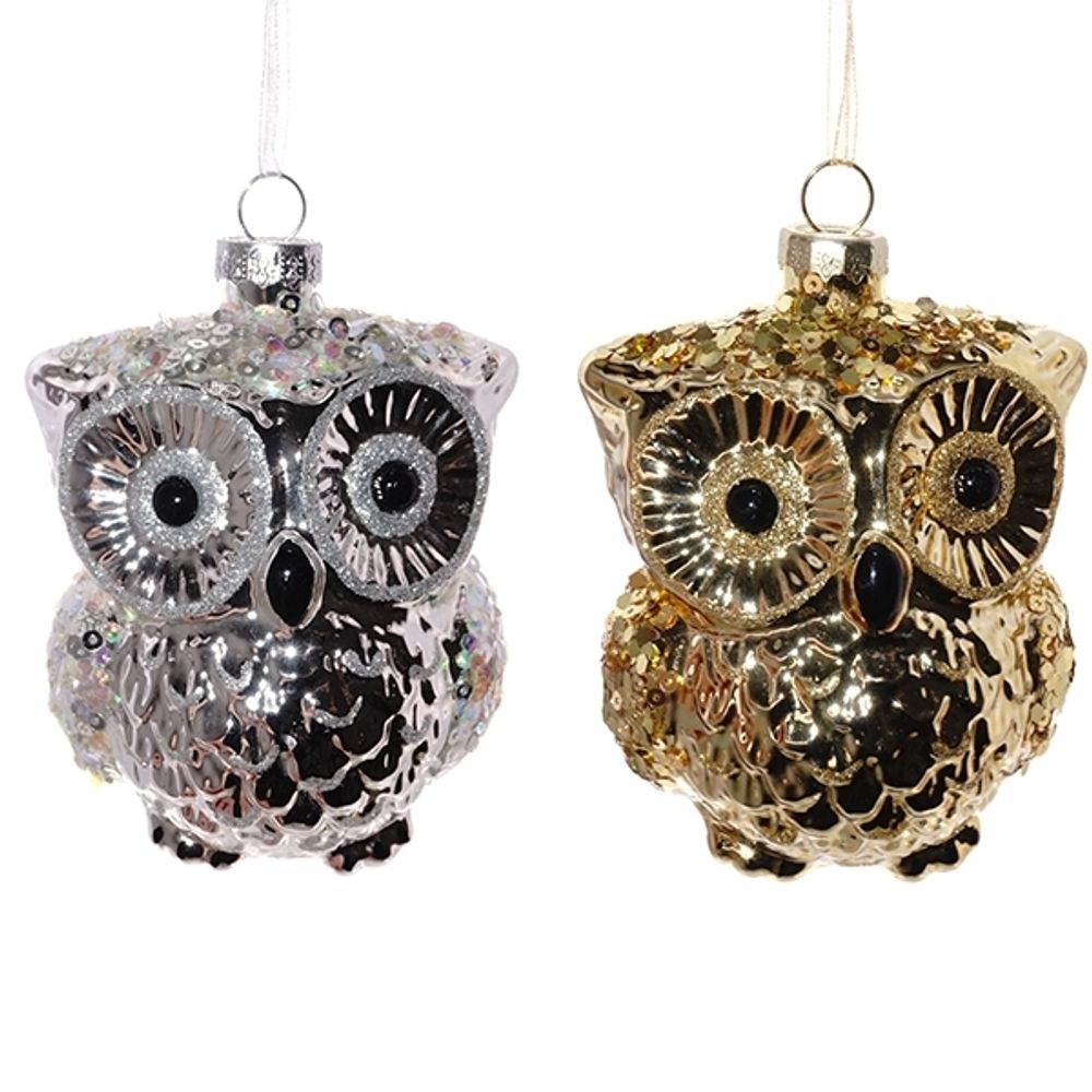 GAEM Украшение новогоднее "Сова", L8 W7 H10 см, 2в.