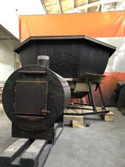 Банный чан на подставке с выносной печью для 6-8 человек AISI 430 2мм