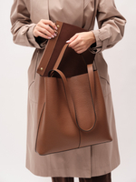 Кожаная сумка шоппер Olga DBR 30948 темный орех