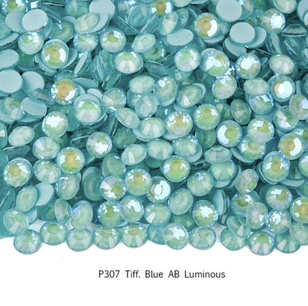 Стразы клеевые, Tiffani Blue AB Luminous, P307, SS16, 1440, (F2)