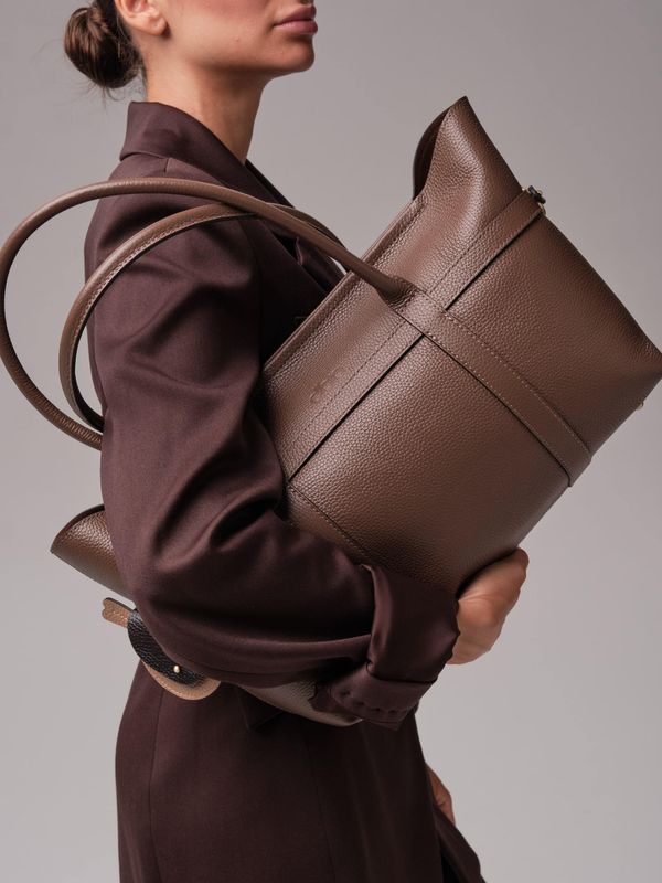 Женская кожаная сумка DBR 31229 коричневый какао