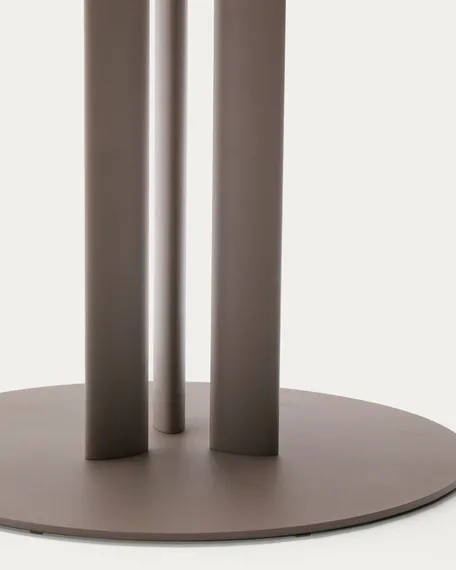 Круглый уличный стол Sedalis из стали со столешницей из серо-коричневого алюминия Ø120 см