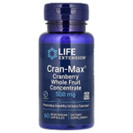 Life Extension, Cran-Max, концентрат цельных ягод клюквы, 500 мг, 60 вегетарианских капсул