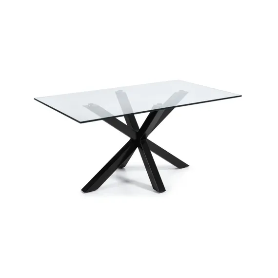Стол Argo 180x100 см, стекло, черные ножки