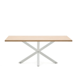 Стол Arya деревянный с белыми стальными ножками 200x100