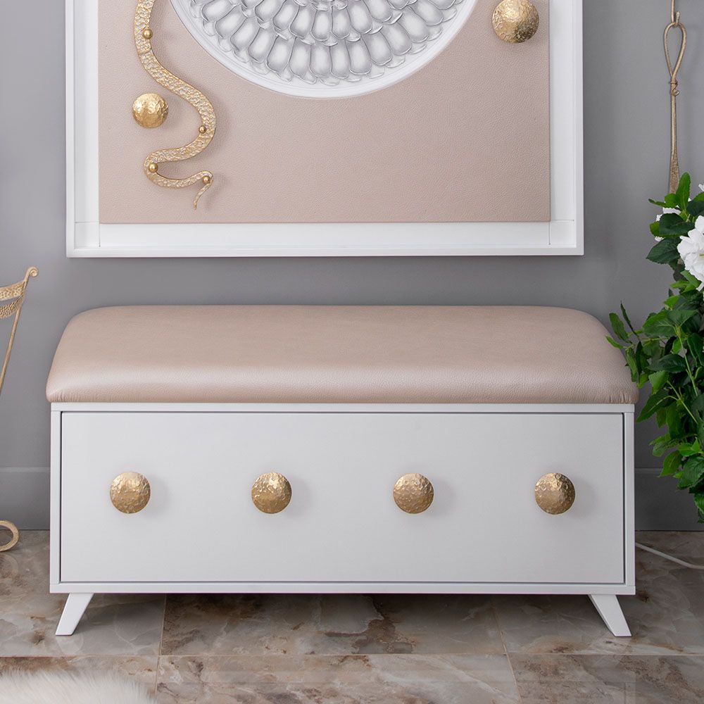 Банкетка "Heri"- 2 Айвори Мраморное золото