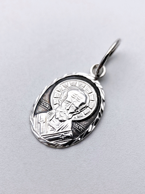 Образок из серебра/Чернение/С подвижным ухом/Николай