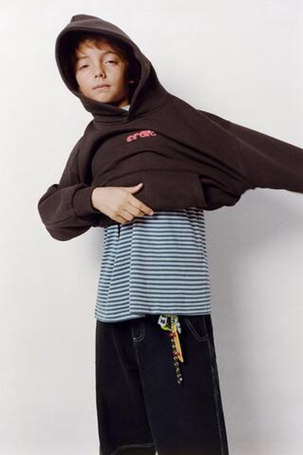 ZARA ХУДИ С ПРИНТОМ, ШОКОЛАДНЫЙ