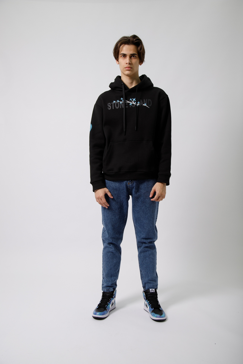Худи STONE ISLAND (черн/начёс) ART:5649