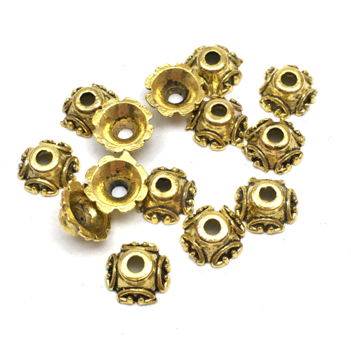 Шапочки 7х3 мм (20 шт), под золото