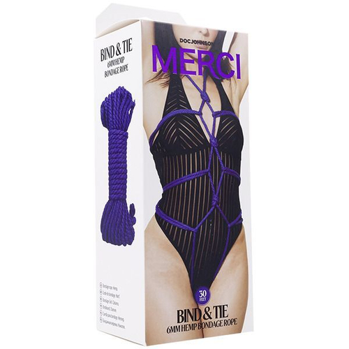 Фиолетовая верёвка для связывания и фиксации Bind&Tie - 9,14 м.
