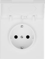 Накладка для розетки Schuko с крышкой, 16A 250 В~, матовый белый, серия R98