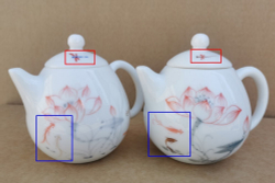 242098.2 Чайник БЕЛЫЙ НЕФРИТ "Сакура" ручная роспись, h=100мм, L=125мм, 250мл, фарфор белый